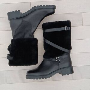 Monna Lisa Women's Black Faux Fur Boots Size 10